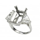 2.25 Cts.  Trillion Set Diamond Engagement Ring Setting